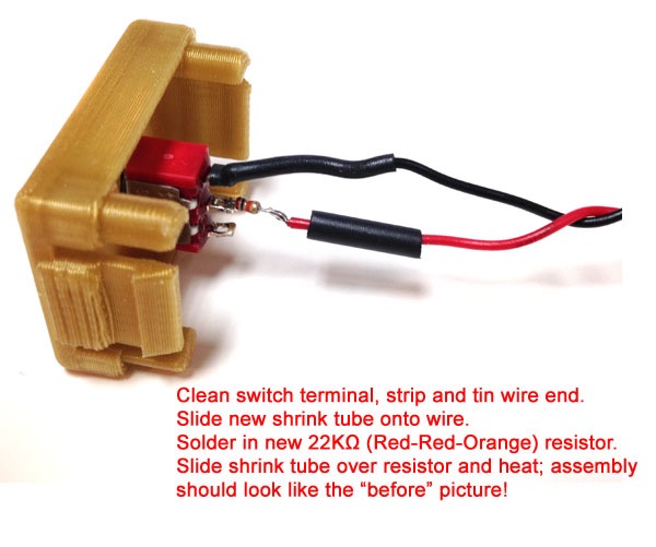 New Resistor Before Shrink Tube